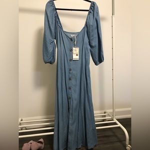 Brand New Zara Maxi Soft Denim Dress